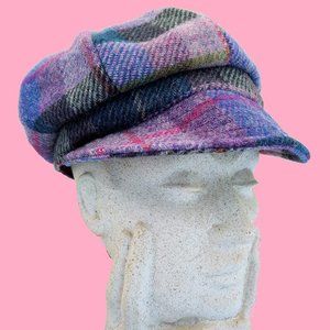 Genuine Harris Tweed Cap ZH051 Women's Baker Boy Cap LILAC PASTELS - OSFM